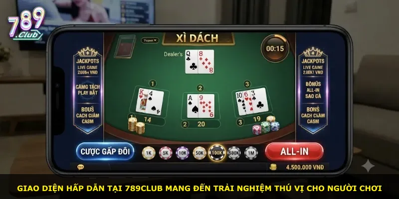 Giao diện hấp dẫn tại 789Club mang đến trải nghiệm thú vị cho người chơi