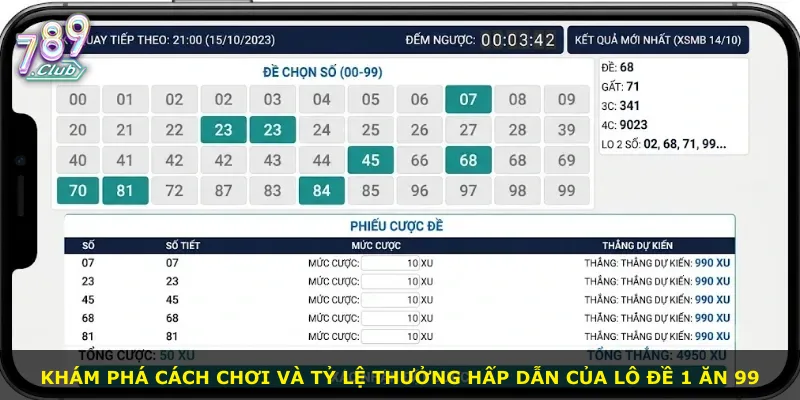Khám phá cách chơi và tỷ lệ thưởng hấp dẫn của lô đề 1 ăn 99