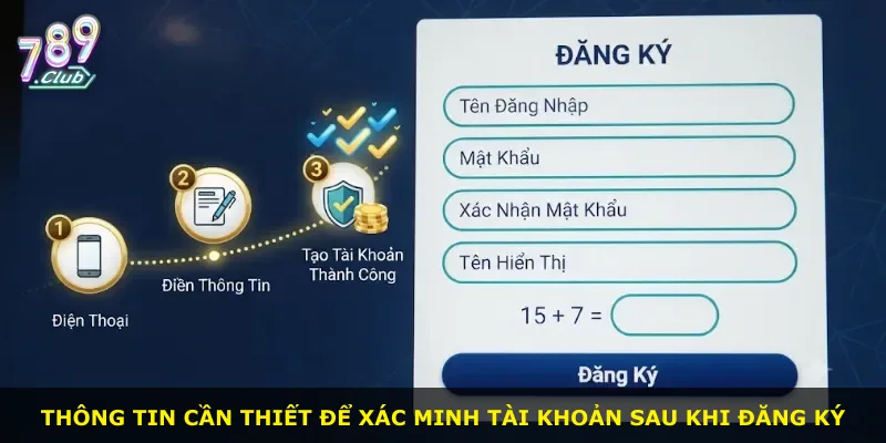 Thông tin cần thiết để xác minh tài khoản sau khi đăng ký